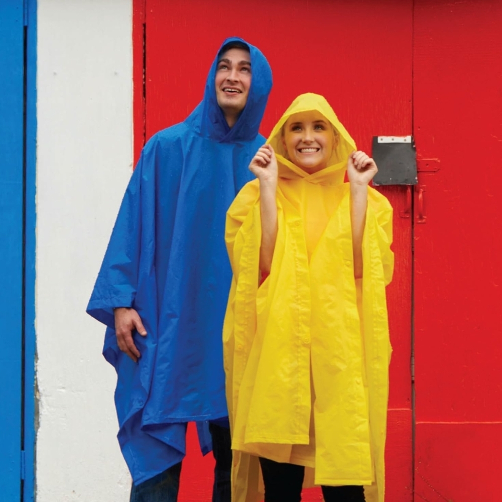 New Totes Blue Hooded Rain Poncho